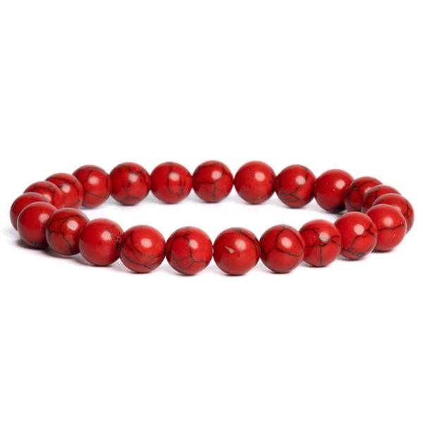 N�ramok tyrkys syntetick� 8mm �erven�