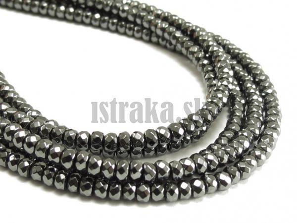 Hematit korlky 3x2mm rondelky brsen nra