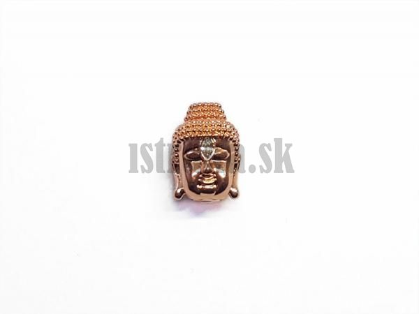 Buddha korlka ruov zlato s bielym zirknom