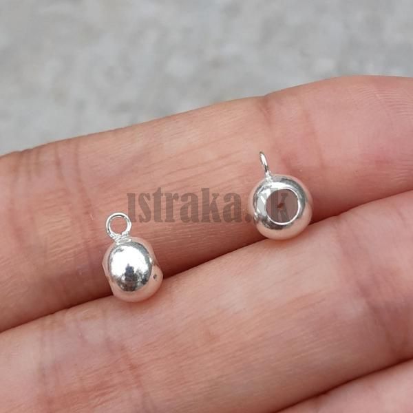 Korlka so zvesom a siliknovou zarkou 6x5mm Ag925 strieborn