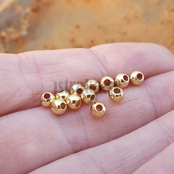 Guľôčky korálky 4mm zlaté nerez 20 ks