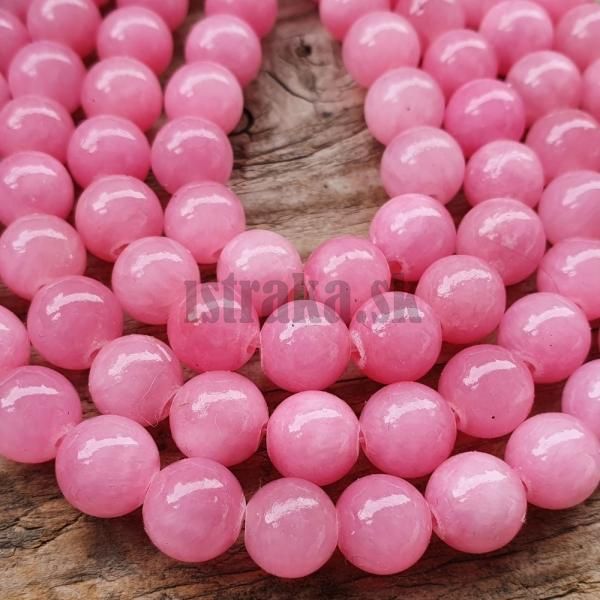 Jadeit korlky 8mm cukrkovo ruov nra