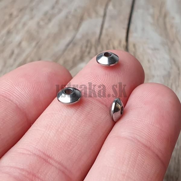 Rondelka korlka ufo 6x3mm nerez 10 ks