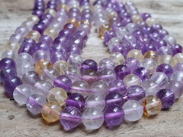 Ametyst lavender + citrn korlky 6mm polnra