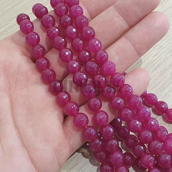 Jadeit korlky 8mm fuchsiov brsen nra