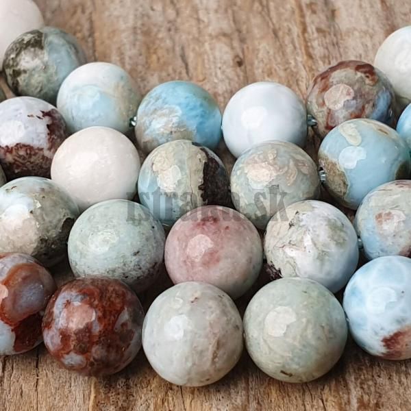 Larimar mix farieb korlky 8mm polnra