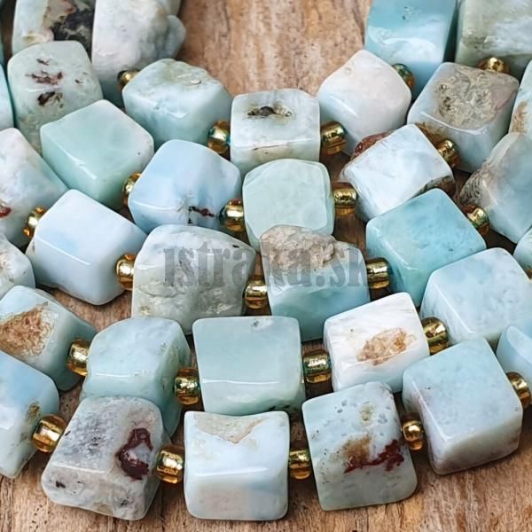 Larimar mix farieb korlky 6mm kocky polnra