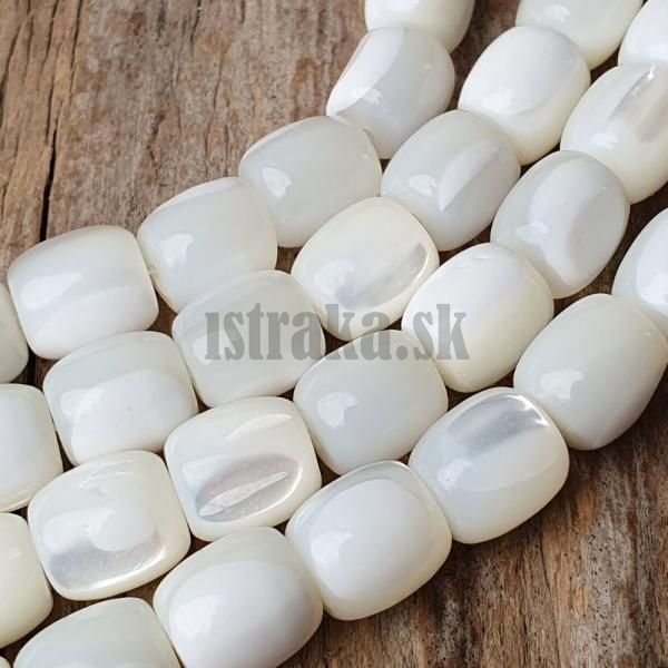 Perle korlky 7,5x8mm sdky biele polnra