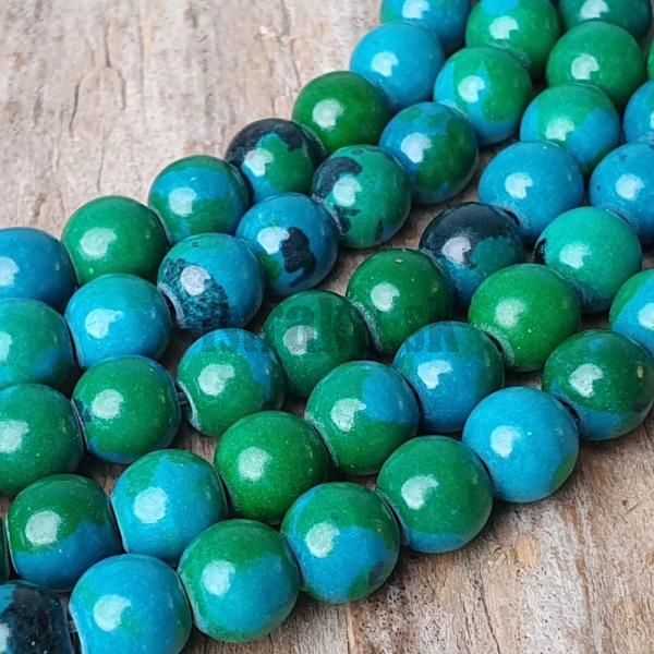 Tyrkys syntetick korlky zeleno-modr 6mm nra