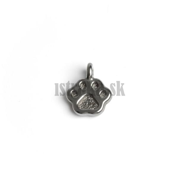 Prvesok psia labka 11x9mm starostrieborn nerez