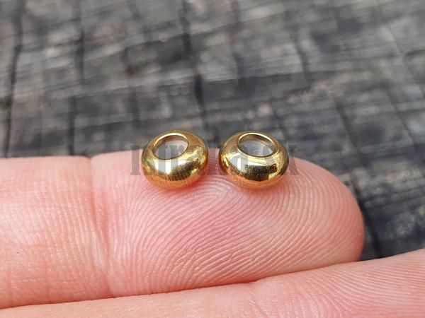 Korlka so zarkou 6x3mm zlat nerez 2 ks