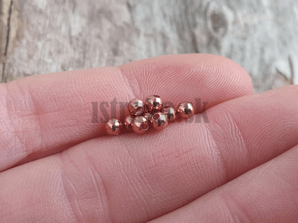 Korlka 3mm Ag925 pozlten ruovm zlatom 5 ks