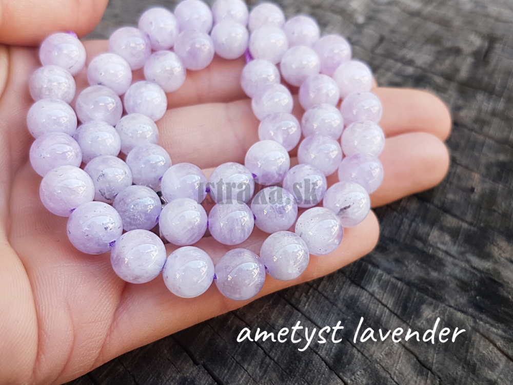 Ametyst lavender korálky 8mm svetlé šnúra